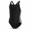 Adidas Three Stripe Athletic Swimsuit Black White