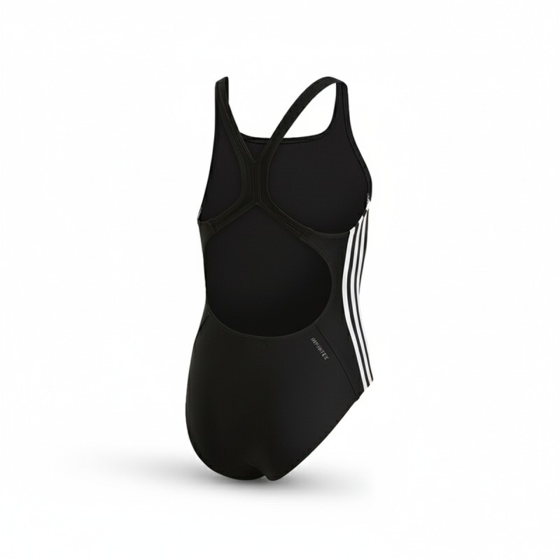 Adidas Three Stripe Athletic Swimsuit Black White