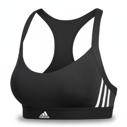 Adidas Three Stripe Sports Bra Black