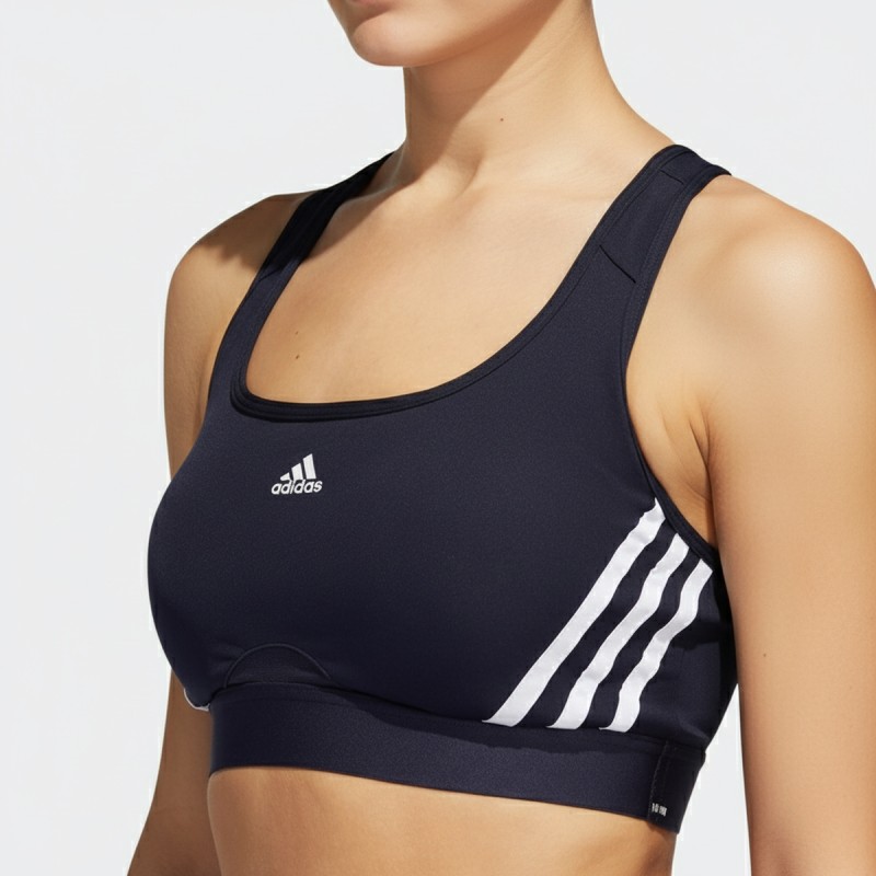 Adidas Three Stripe Sports Bra Black