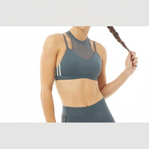 Adidas 3-Stripes Mesh Sports Bra Blue