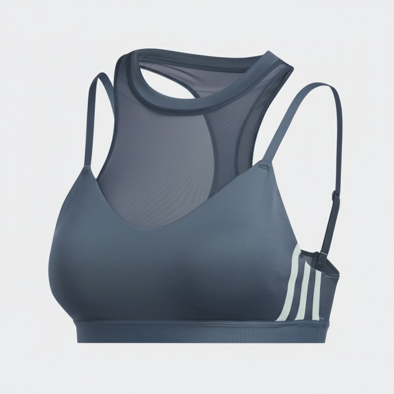 Adidas 3-Stripes Mesh Sports Bra Blue