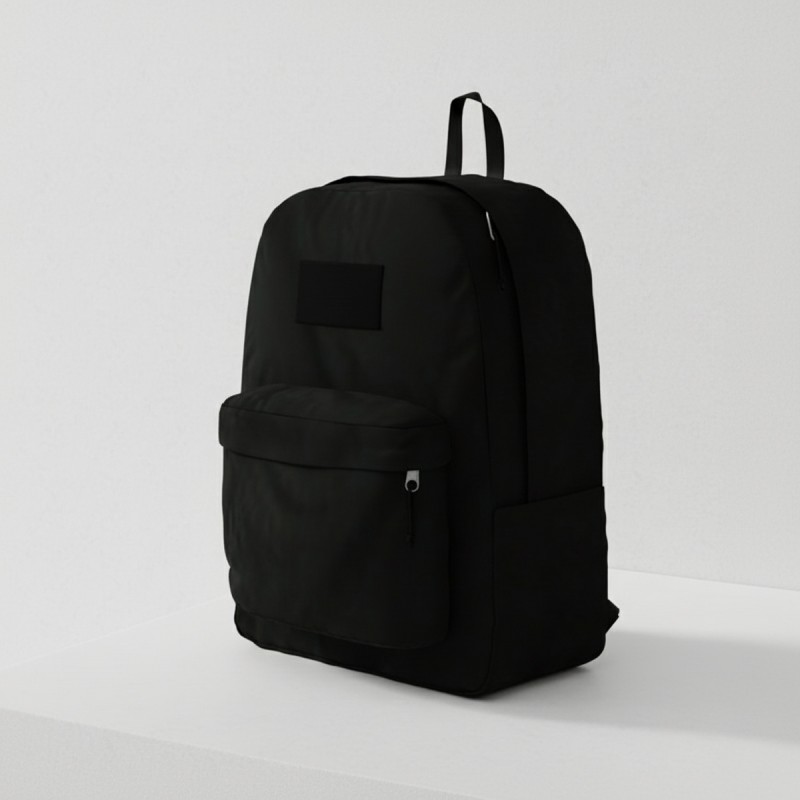 Classic Black Canvas Backpack