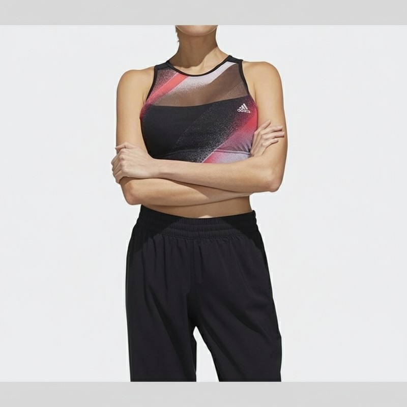 Adidas Colorblock Mesh Sports Bra Black