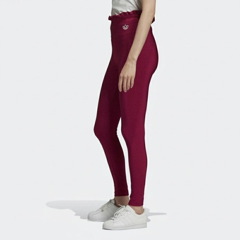 Adidas Originals Ruffled High-Waist Leggings Burgundy