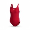 Adidas Red Three-Stripe Athletic Swimsuit