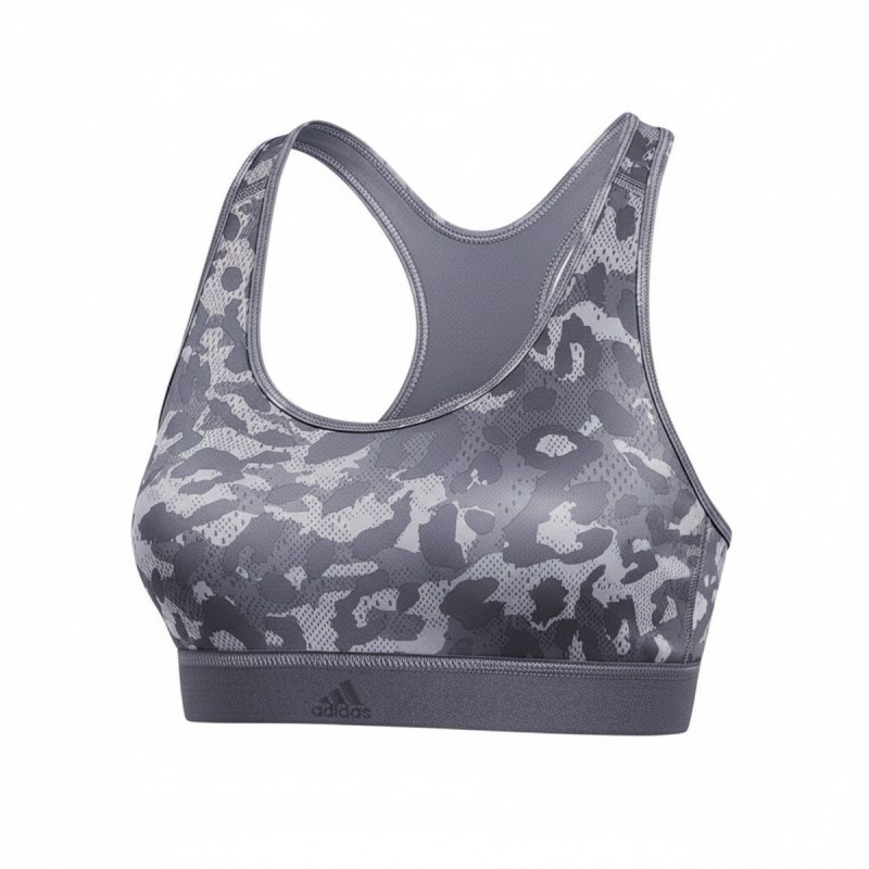 Adidas Grey Camo Medium Support Sports Bra