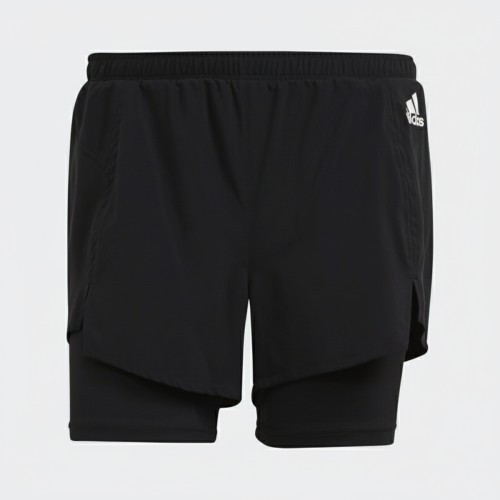 Adidas Two-in-One Running Shorts Black