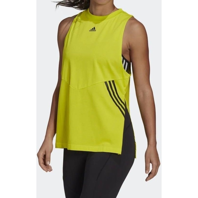Adidas Three Stripes Oversized Tank Yellow
