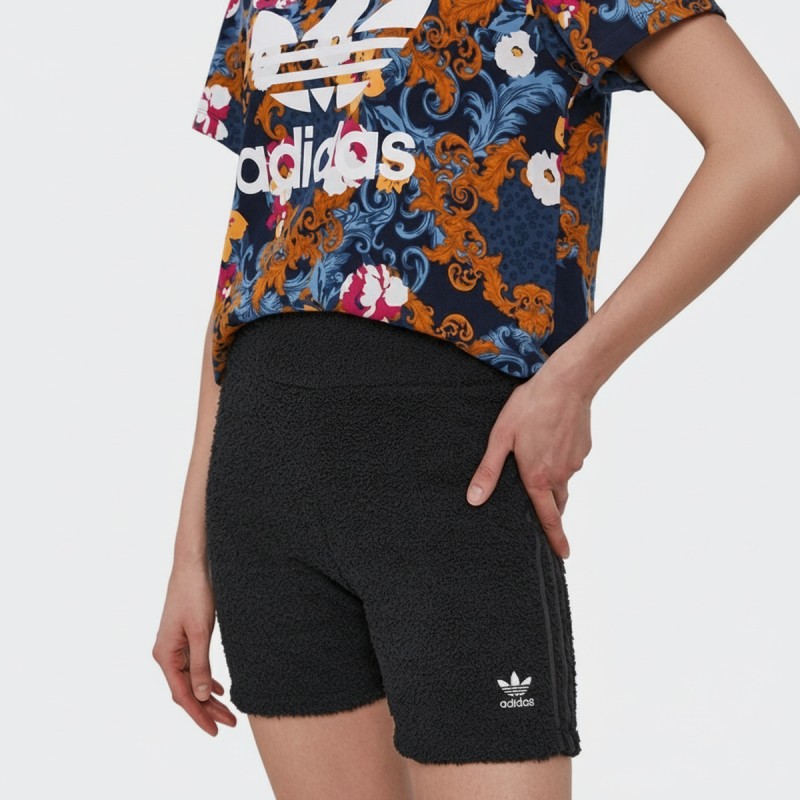 Adidas Originals Textured Black Biker Shorts