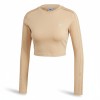Adidas Cropped Three Stripes Long Sleeve Beige