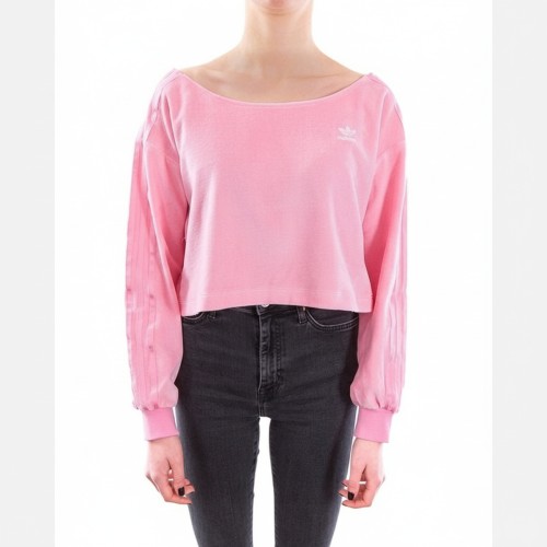 Adidas Pink Velour Crewneck Sweatshirt