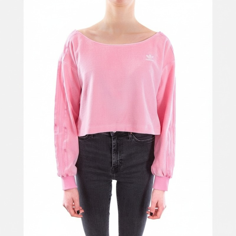 Adidas Pink Velour Crewneck Sweatshirt