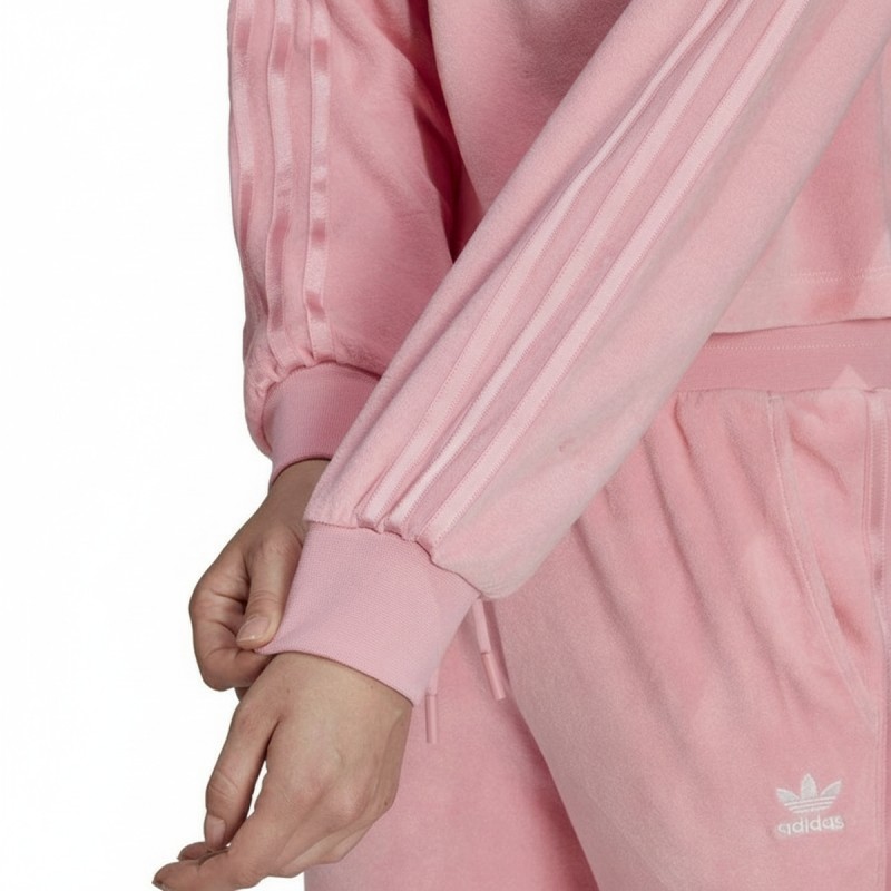 Adidas Pink Velour Crewneck Sweatshirt