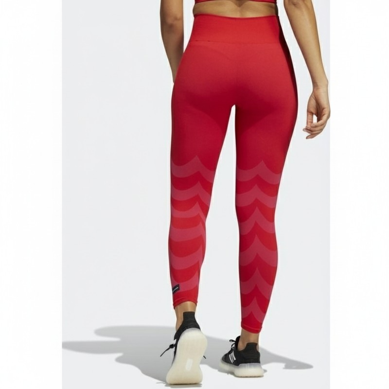 Adidas Chevron Print Performance Leggings Red