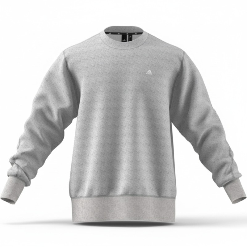 Adidas Essential Grey Cotton Crewneck Sweatshirt