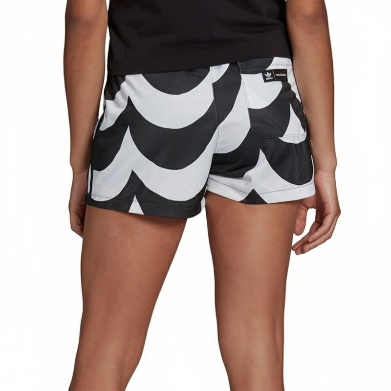 Adidas Wave Print Athletic Shorts Black White