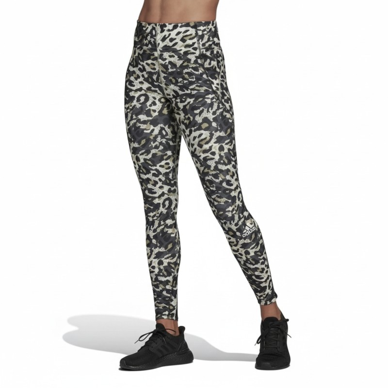 Adidas Adizero Leopard Print Leggings Grey