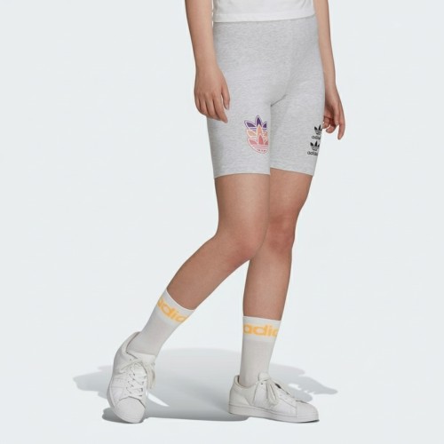 Adidas Originals Logo Print Cycling Shorts Grey