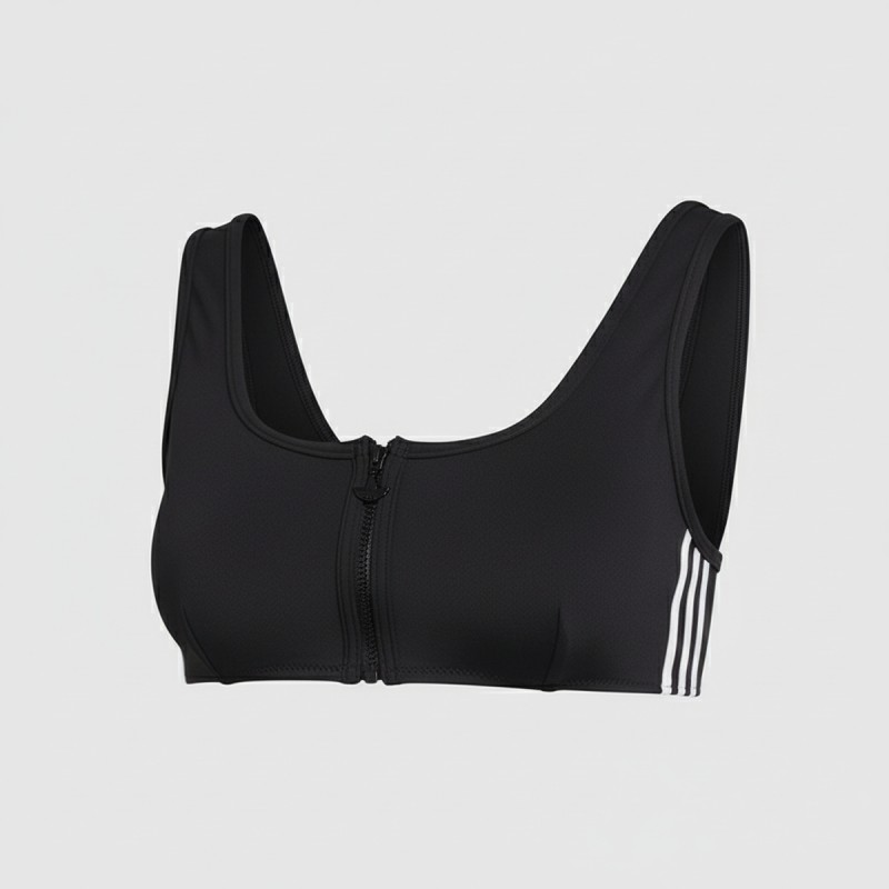 Adidas Front Zip Bikini Top Black