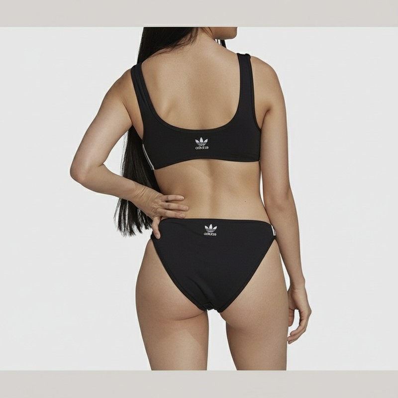 Adidas Front Zip Bikini Top Black