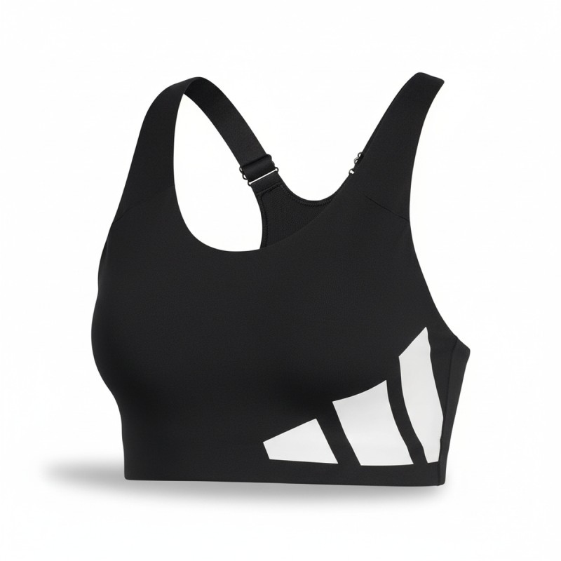 Adidas Black Sports Bra White Logo