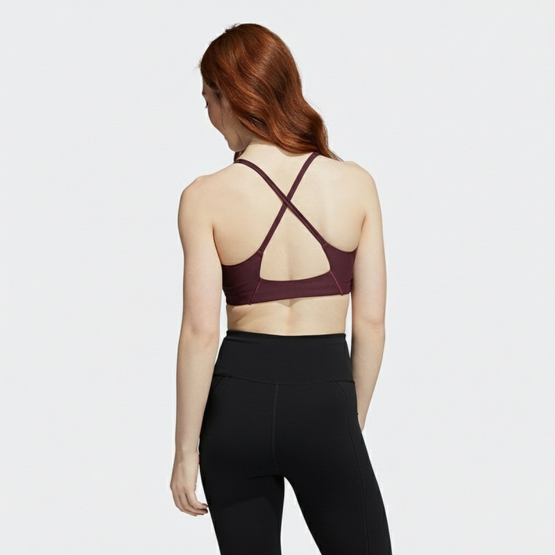 Adidas Seamless Cross-Back Sports Bra Burgundy
