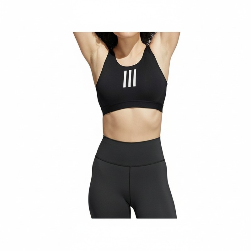 Adidas Three Stripe Workout Bra Black