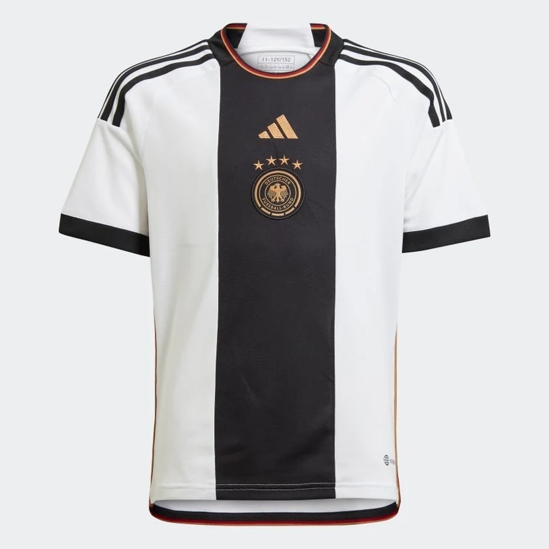 Adidas Germany Split Design Football Jersey White Black