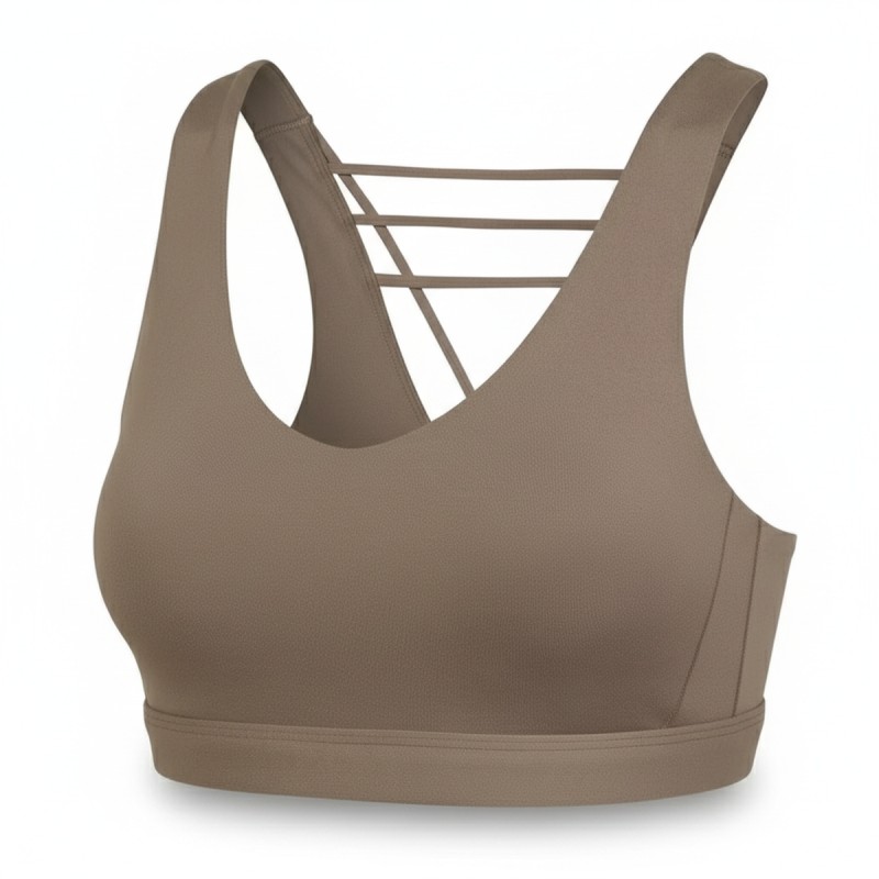 Adidas Strappy Athletic Sports Bra Brown