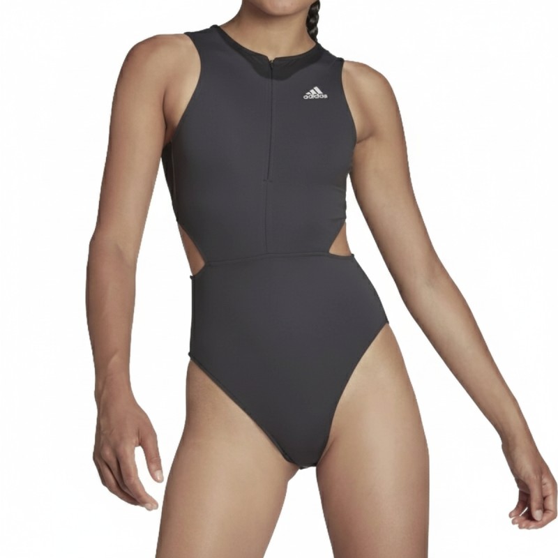 Adidas Cutout Athletic Swimsuit Black