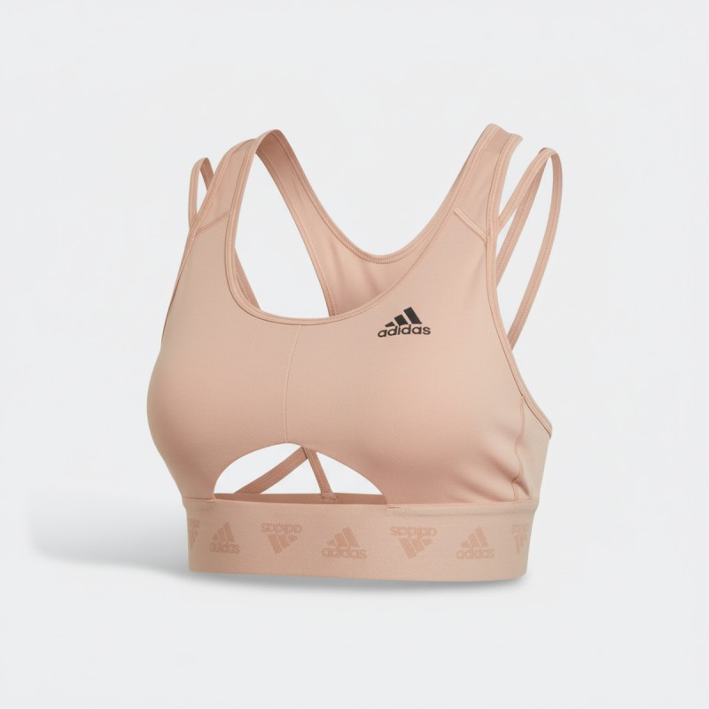 Adidas Strappy Cutout Sports Bra Pink