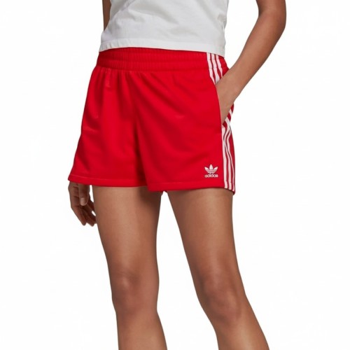 Adidas Three Stripe Athletic Shorts Red