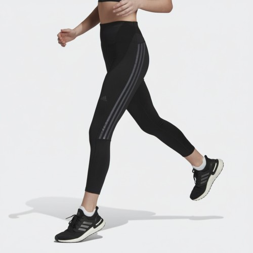 Adidas Three Stripe Running Leggings Black