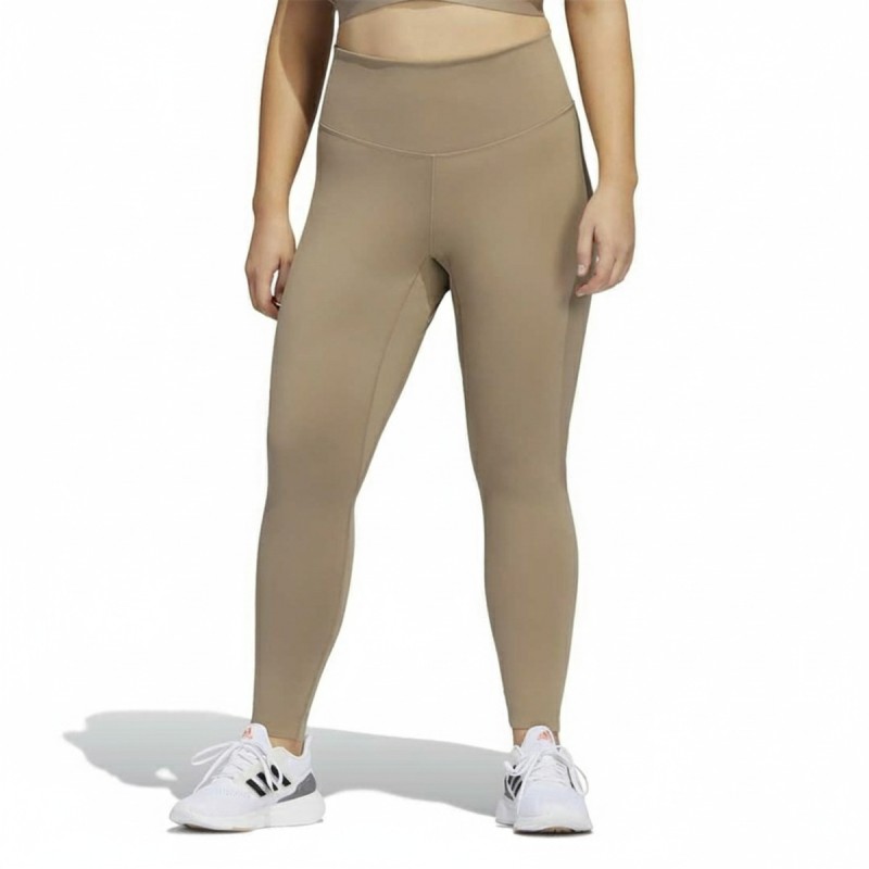 Adidas High-Waist Athletic Leggings Brown
