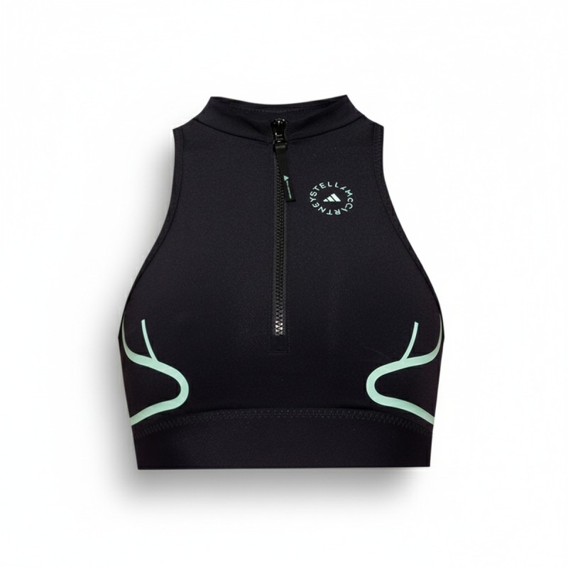 Adidas Stella McCartney Zip Front Sports Bra Black