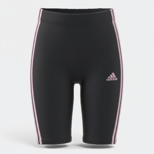Adidas Girls 3-Stripes Bike Shorts Black Pink