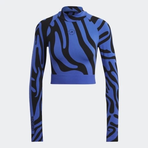 Adidas Blue Black Animal Print Crop Top