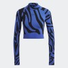 Adidas Blue Black Animal Print Crop Top