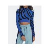 Adidas Blue Black Animal Print Crop Top