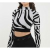 Adidas StellaSport Zebra Print Cropped Top Grey