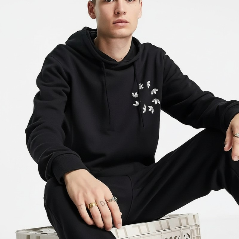 Adidas Originals Multi Logo Hoodie Black