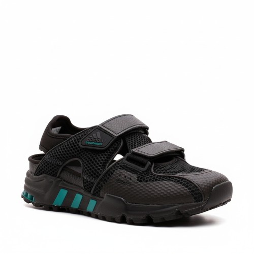 Adidas Black Sports Sandals Teal Accents