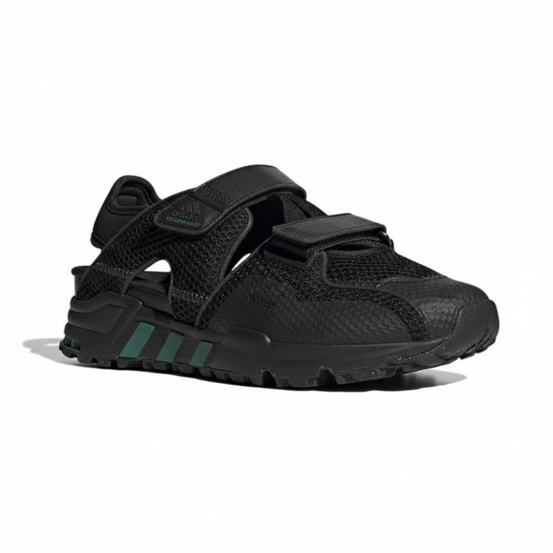 Adidas Black Sports Sandals Teal Accents