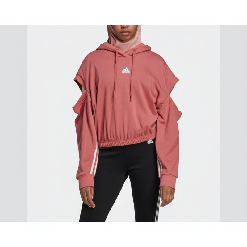 Adidas Layered Sleeve Hoodie Red