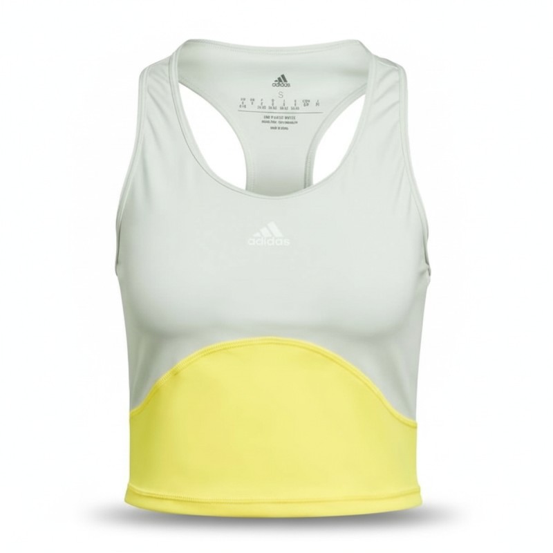 Adidas Colorblock Performance Tank Green Yellow