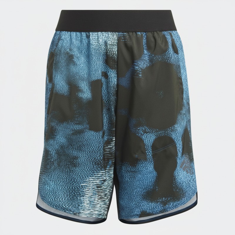 Adidas Boys Printed Athletic Shorts Blue Black