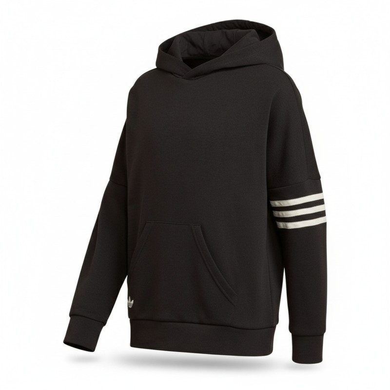 Adidas Black Striped Sleeve Hoodie