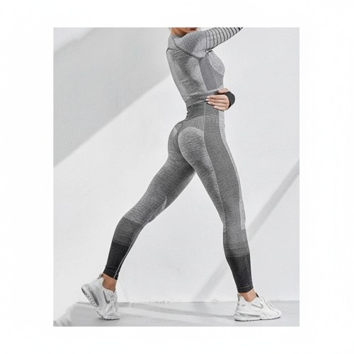 Adidas Seamless Ribbed Activewear Set Grey