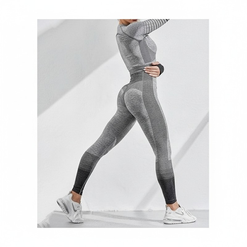 Adidas Seamless Ribbed Activewear Set Grey